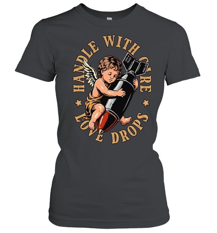 Cherub holding a bomb handle with care love drops Women T-Shirt