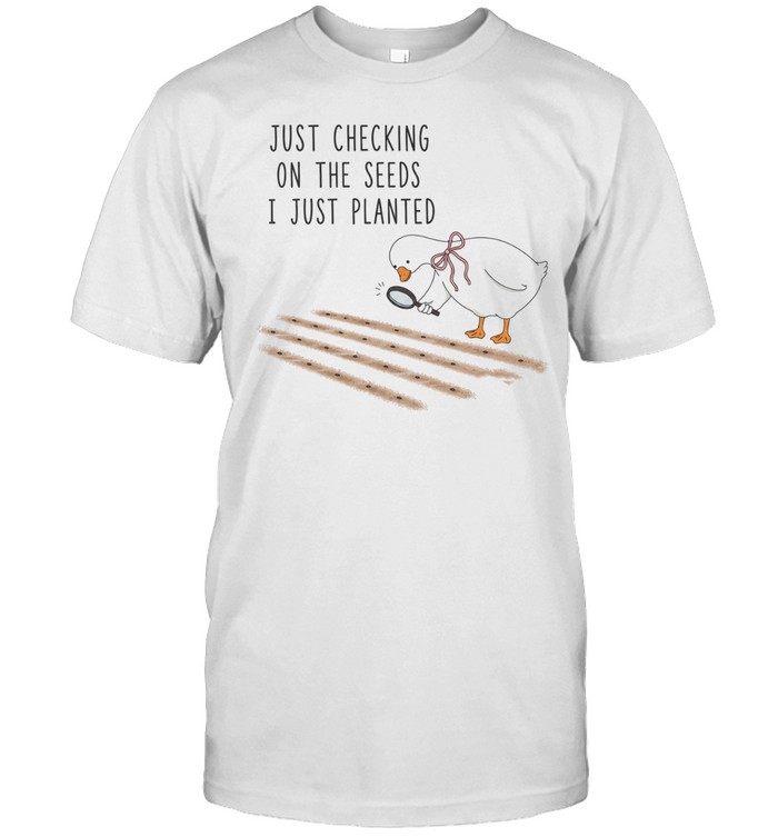 Duck just checking on the seeds I just planted Unisex T-Shirt