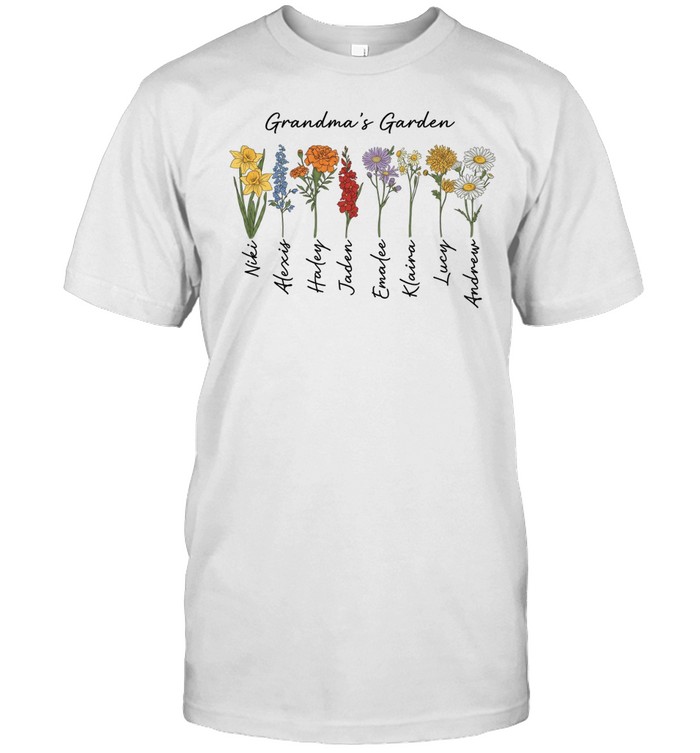 Grandma’s garden birth flower love grows here Unisex T-Shirt