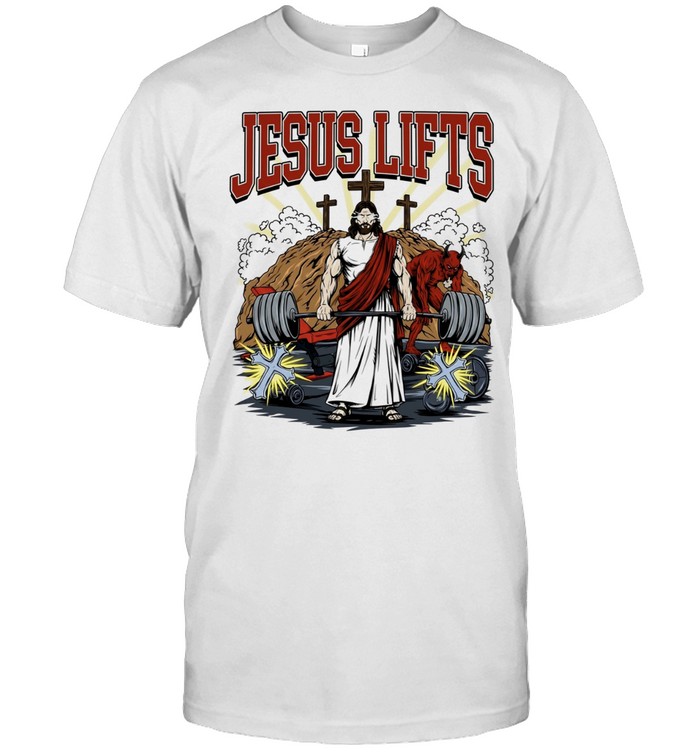 Jesus Lifts Gym comic style Unisex T-Shirt