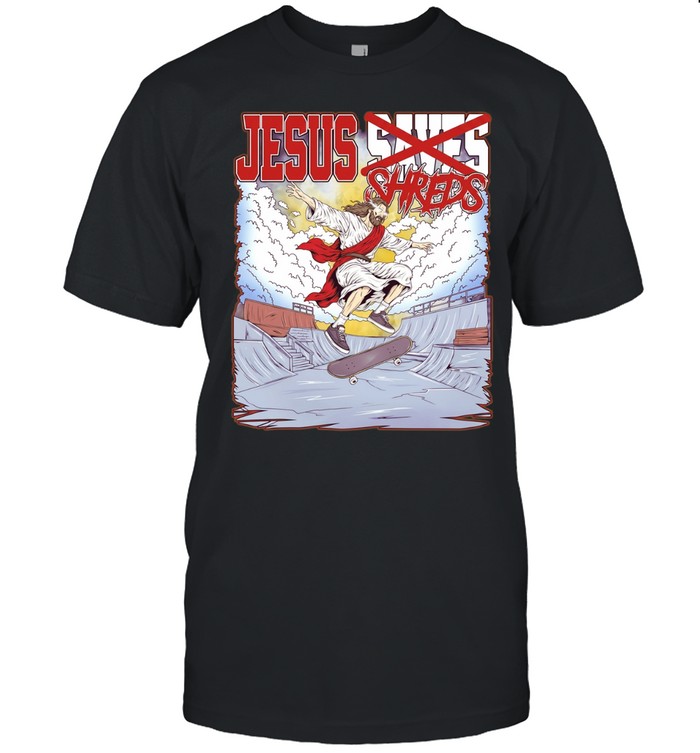 Jesus shreds skateboarding meme graphic Unisex T-Shirt