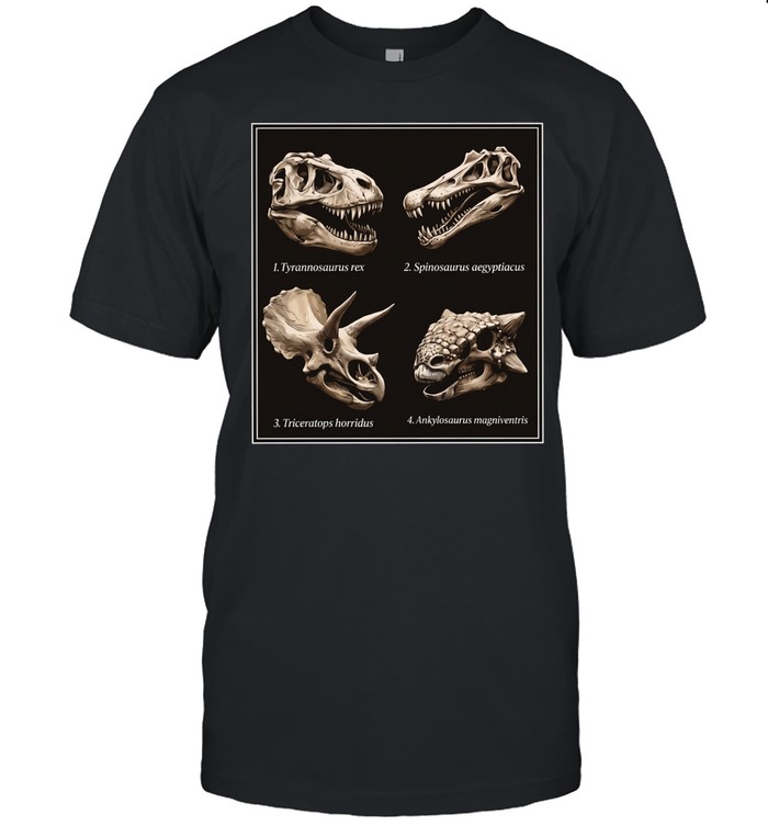 Prehistoric darwinian fossil chart dinosaur skull Unisex T-Shirt