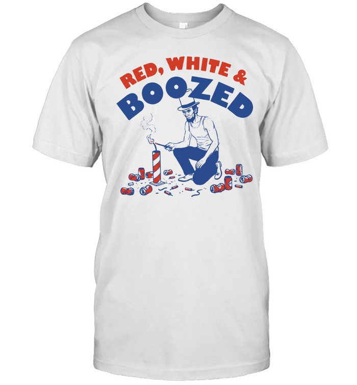 Red white and boozed Abraham Lincoln is lighting fireworks 250th anniversary Unisex T-Shirt