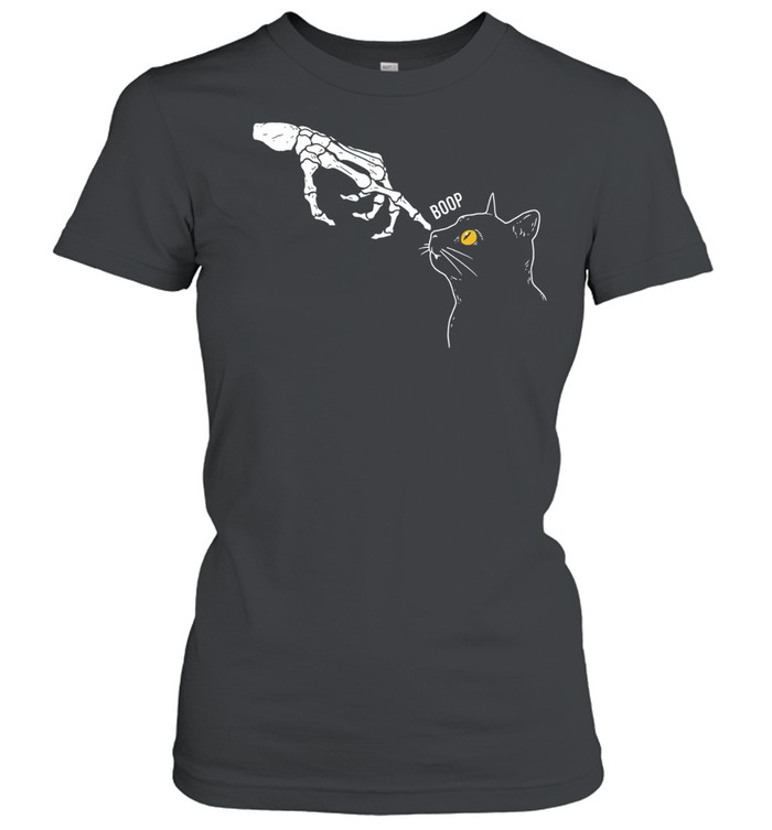 Spooky boop a skeleton boops a black cat Women T-Shirt