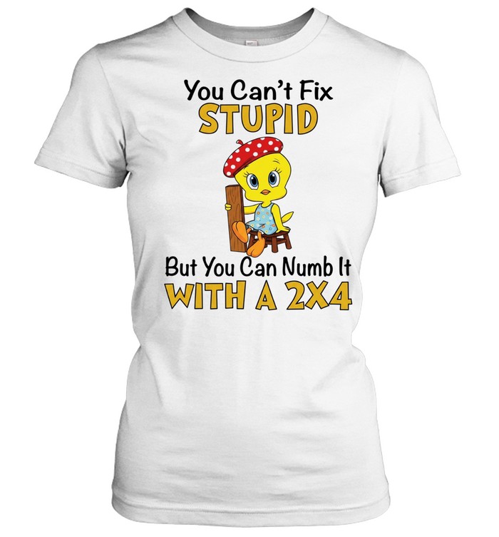 Tweety Bird you can’t fix stupid but you can numb it with a 2×4 Women T-Shirt