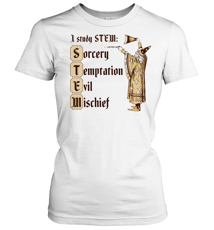 Wizard I study stem sorcery temptation evil mischief Women T-Shirt