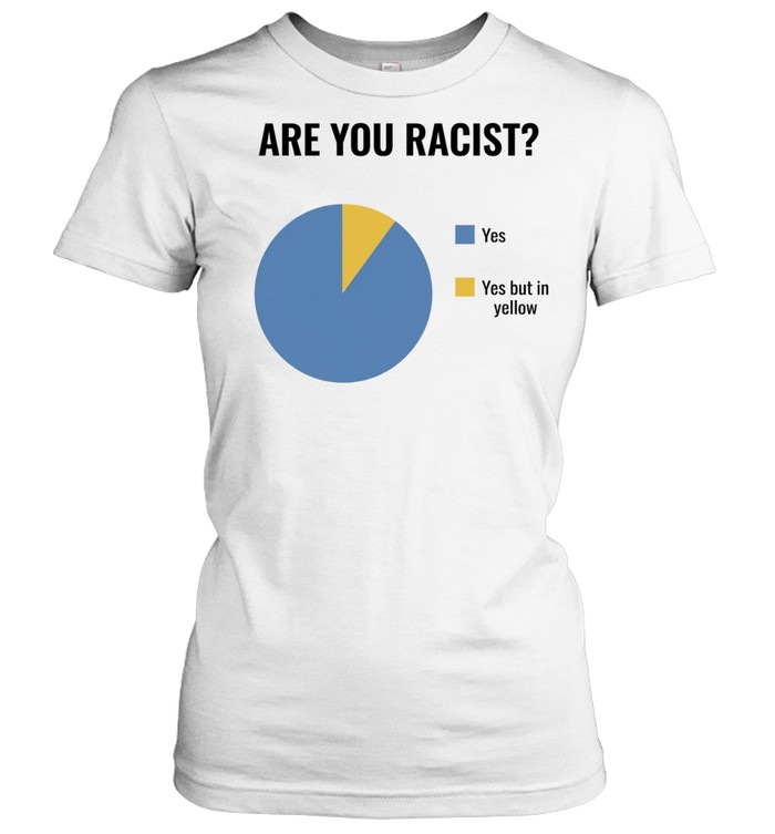 Are you racist yes yes put in yellow pie chart graphic Women T-Shirt