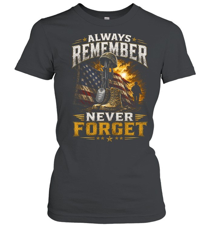 Always Remember Honor Service Sacrifice Never Forget Women T-Shirt