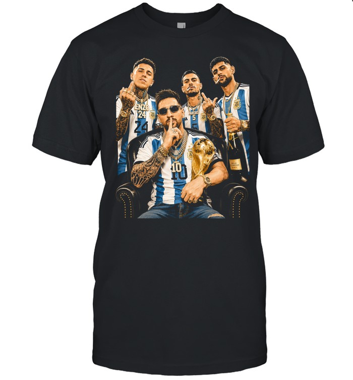 Argentina Lionel Messi Enzo Fernandez Leandro Paredes and Cristian Romero photo Unisex T-Shirt