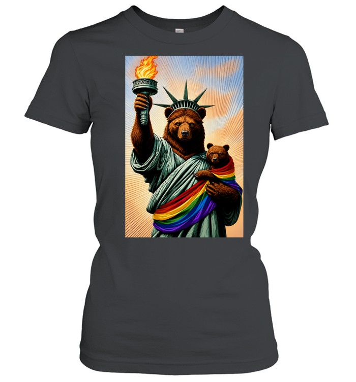 Bear Statue of Liberty Pride Women T-Shirt