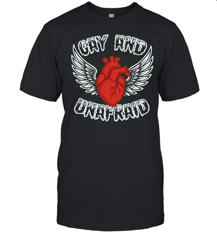 Gay and Unafraid Heart with Wings LGBTQ Unisex T-Shirt