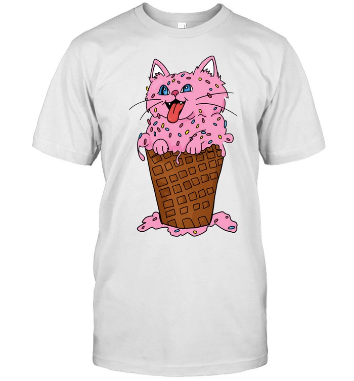 Ice cream kitten with sprinkles cute cat dessert art in waffle cone snack Unisex T-Shirt