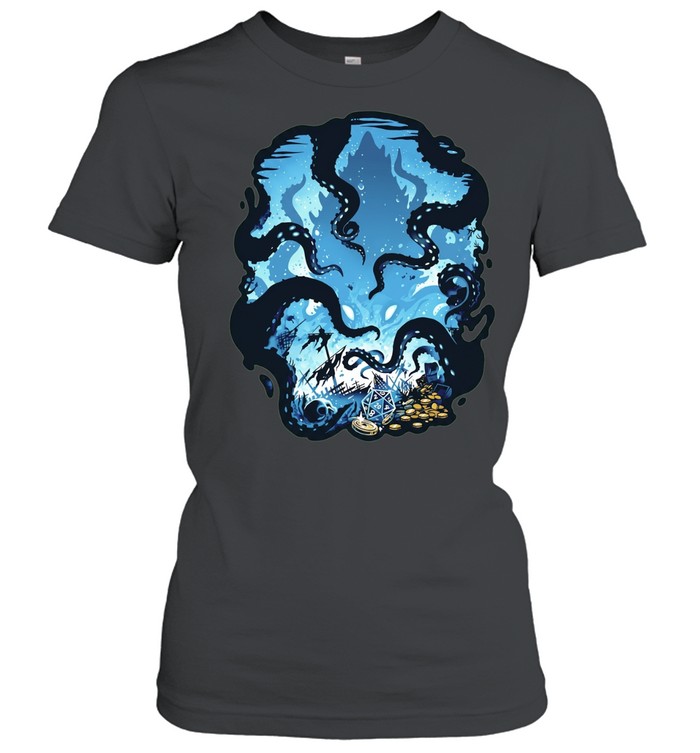 Kraken Dungeons and Dragons Nautical Underwater Sea Creature Fantasy RPG Gaming Women T-Shirt