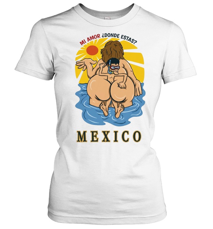 Mi Amor Donde Estas Mexico Snorkeling Couple Women T-Shirt
