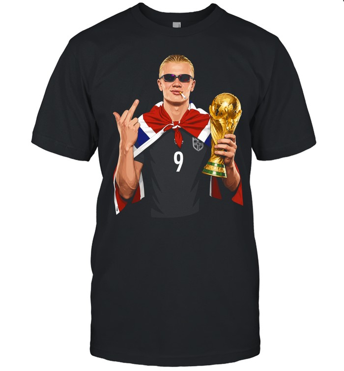 Norway Erling Haaland middle finger smoking trophy meme Unisex T-Shirt