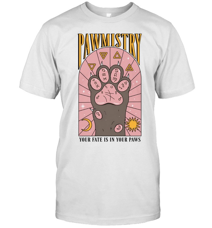 Pawmistry your fate is in your paws astrology zodiac cat paw print Unisex T-Shirt