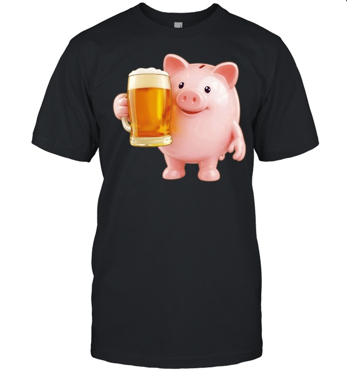 Piggy Bank With Beer funny pig drinking Unisex T-Shirt