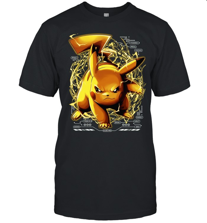 Pikachu Electric Spark Powered Voltage Energy Unisex T-Shirt
