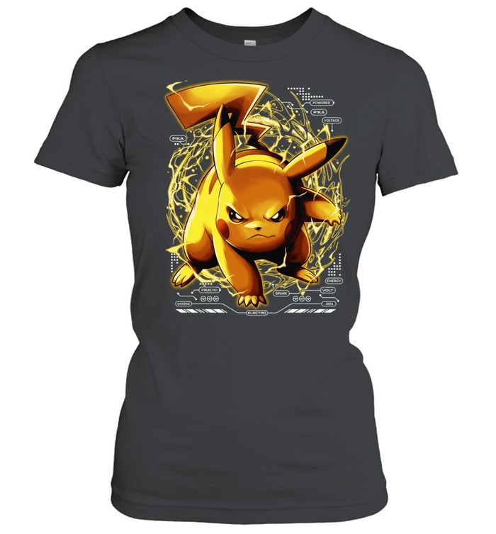 Pikachu Electric Spark Powered Voltage Energy Women T-Shirt