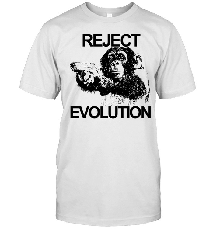 Reject Evolution Monkey with Gun funny Unisex T-Shirt