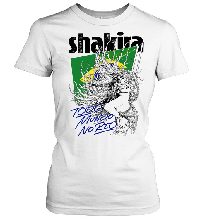 Shakira todo mundo no Rio Brazil flag Women T-Shirt