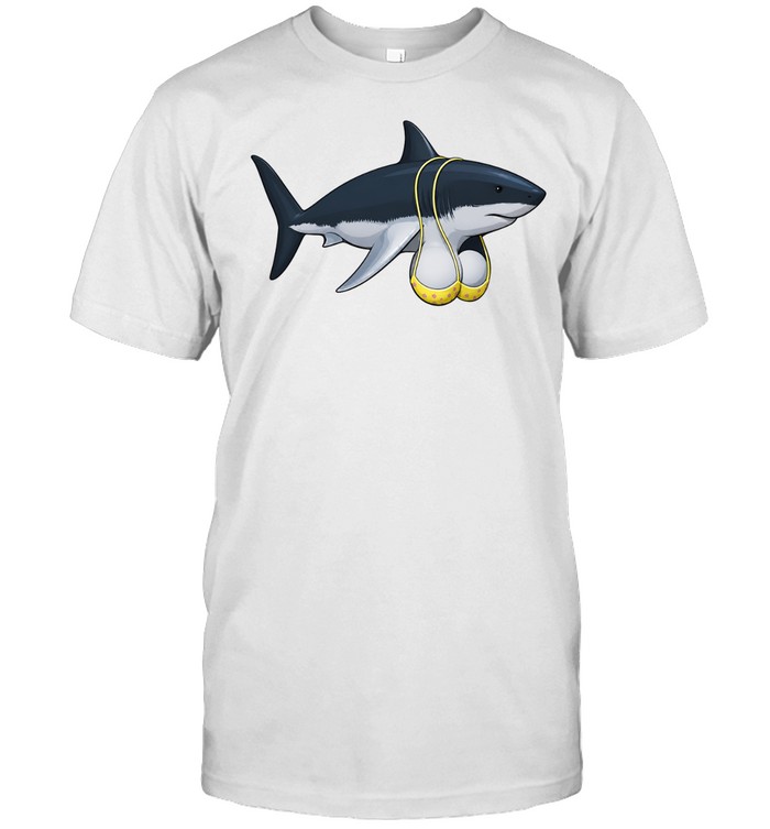 Shark Wearing Bikini ocean humor summer meme Unisex T-Shirt