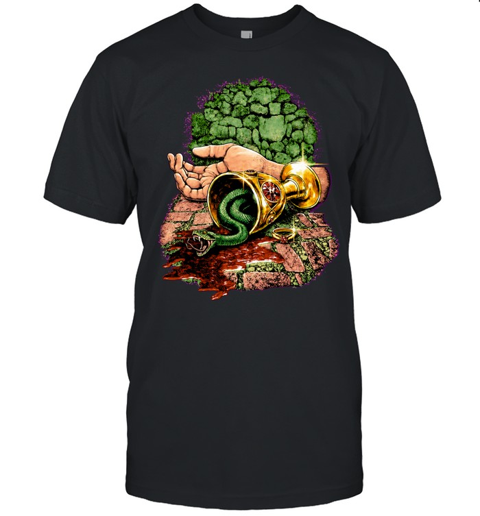 Snake in Golden Chalice with Ring fantasy art Unisex T-Shirt