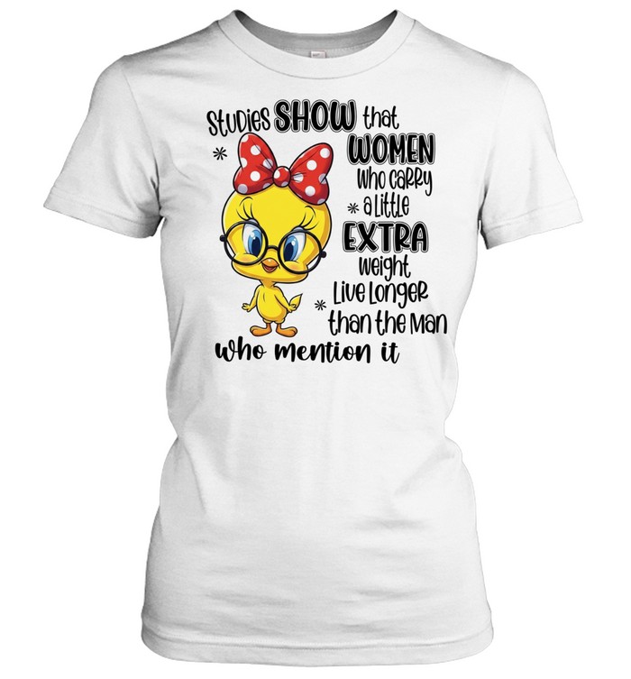 Studies Show That Women Who Carry A Little Extra Weight Live Longer Than The Man Who Mention It Women T-Shirt