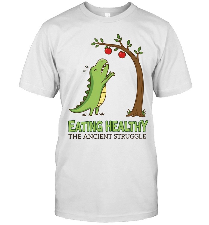 T Rex Eating Healthy The Ancient Struggle Unisex T-Shirt