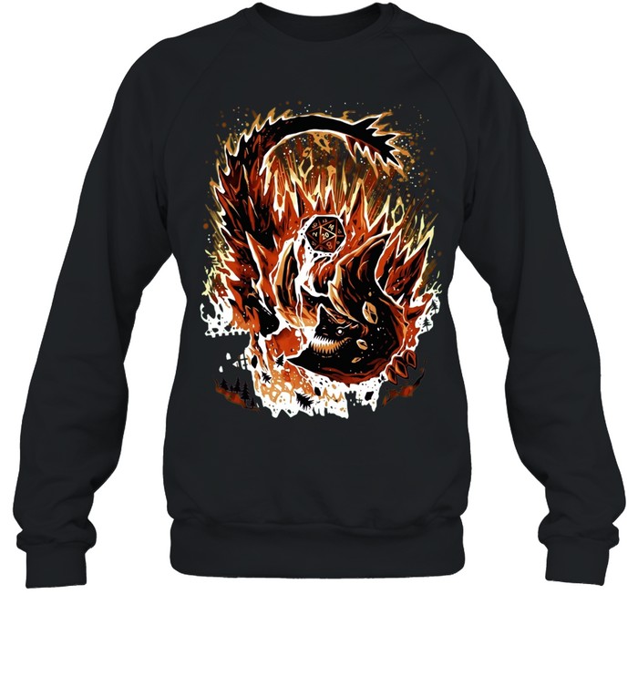 Tarrasque Dungeons and Dragons Natural 20 Dice Monster Tabletop Roleplay Game Sweatshirt