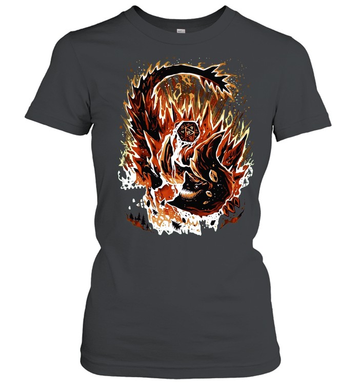 Tarrasque Dungeons and Dragons Natural 20 Dice Monster Tabletop Roleplay Game Women T-Shirt