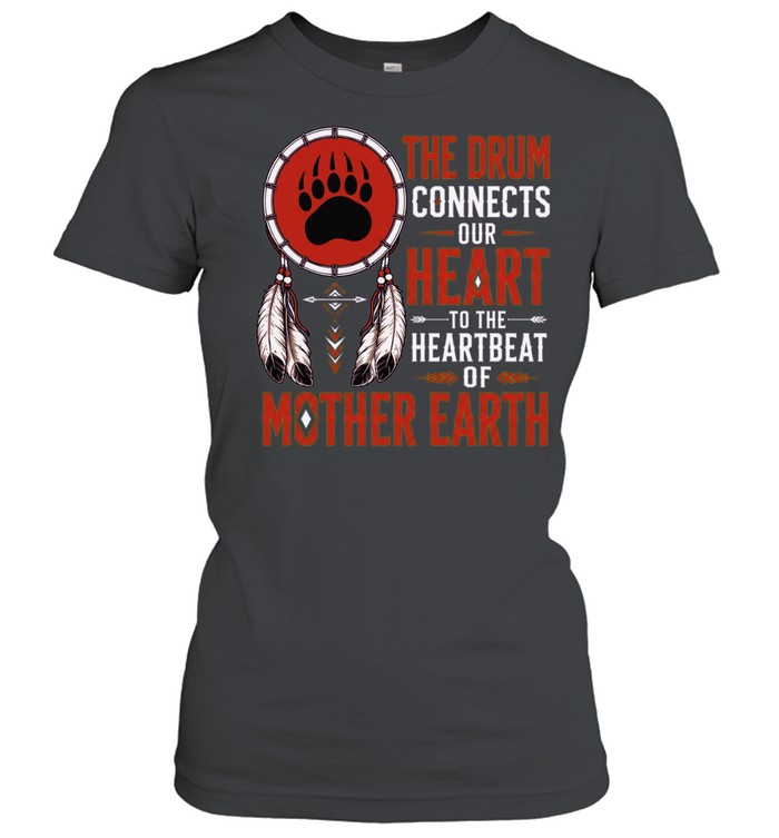 The Drum Connects Our Heart To The Heartbeat Of Mother Earth Women T-Shirt