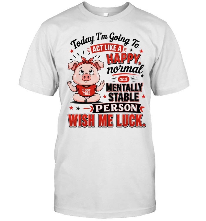 Today I’m Like Going To Act Happy Normal And Mentally Stable Person Wish Me Luck Unisex T-Shirt