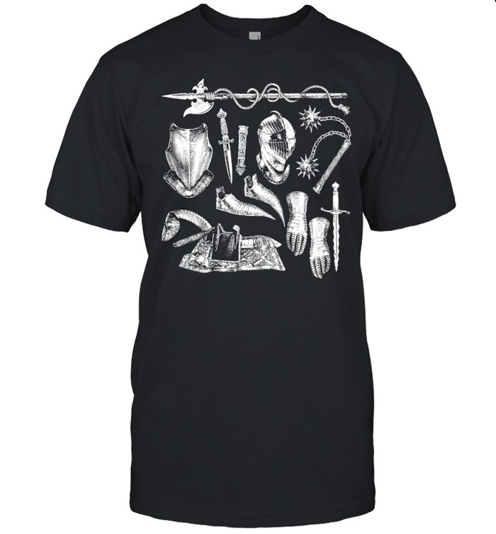 Virtus Medieval Knight Armor and Weapons Unisex T-Shirt