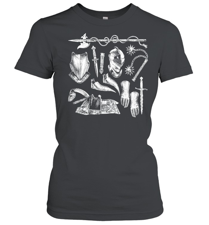 Virtus Medieval Knight Armor and Weapons Women T-Shirt