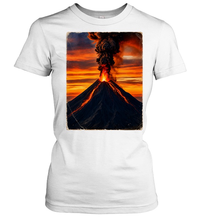 Volcanic Eruption Sunset Landscape volcano Women T-Shirt