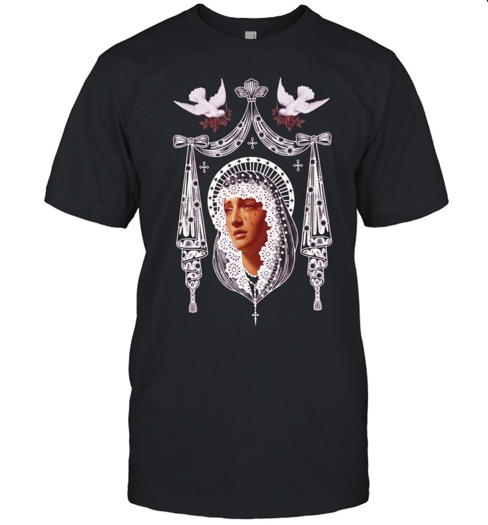 Weeping Virgin Mary Religious Gothic Art Unisex T-Shirt