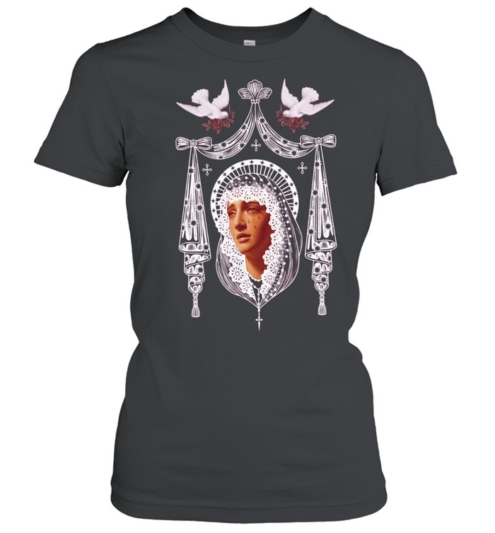Weeping Virgin Mary Religious Gothic Art Women T-Shirt