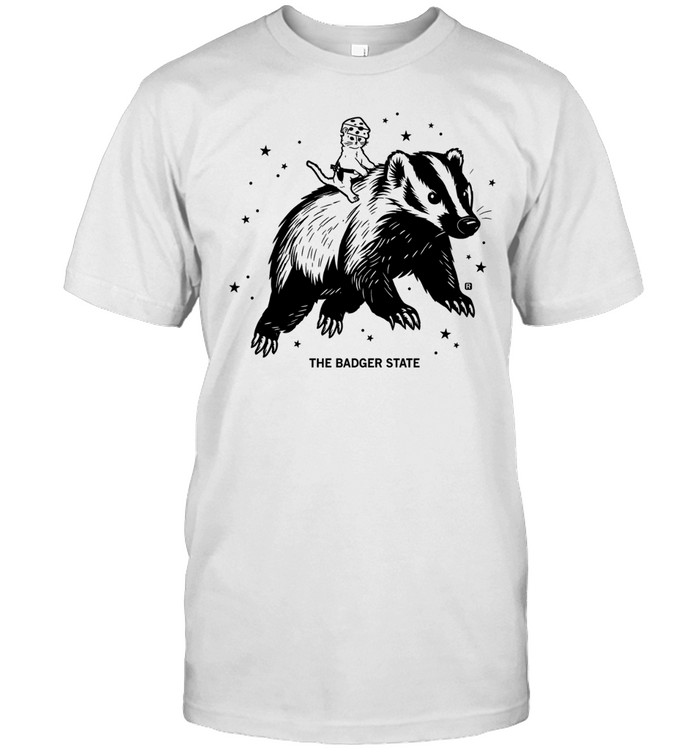 Wisconsin Badger Cat with Cheese Head The Badger State Unisex T-Shirt