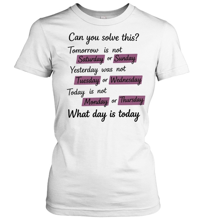 Can You Solve This Tomorrow Is Not Saturday or Sunday Women T-Shirt