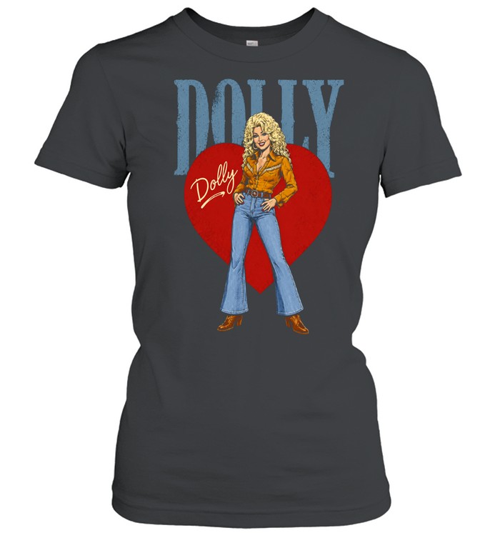Dolly Parton red heart retro western Women T-Shirt