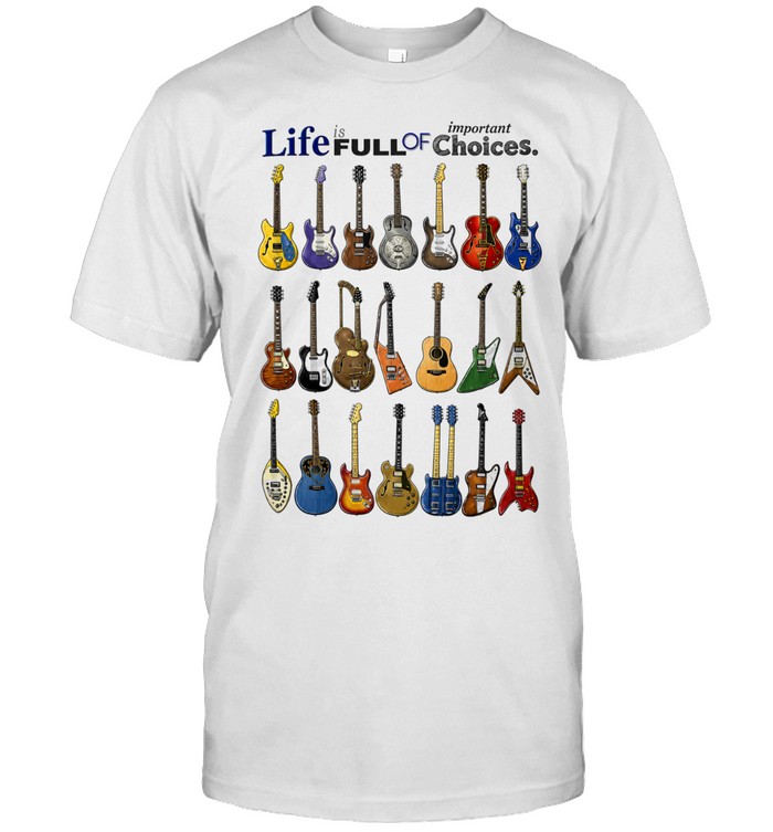 Life is Full Of Important Choices Grid Colorful Electric Guitars Unisex T-Shirt
