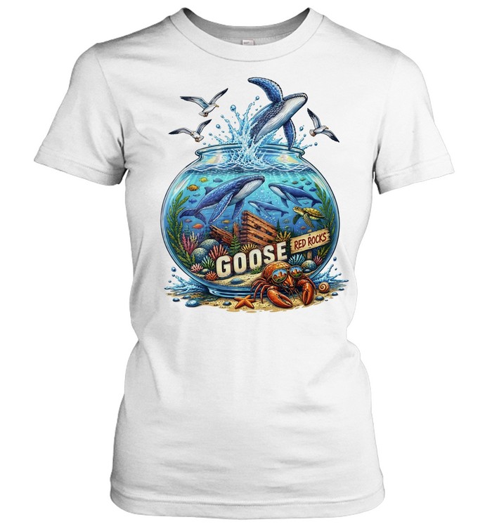 Red rocks goose whales sea turtle crab fishbowl Women T-Shirt