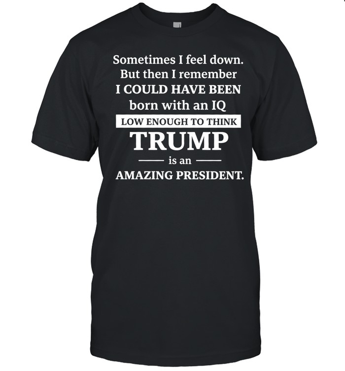 Sometimes I Feel Down I Could Have Been Born With an IQ Low Enough to Think Trump Is Amazing Unisex T-Shirt