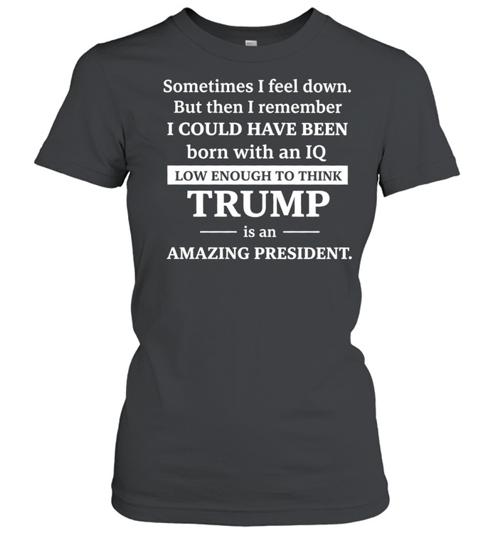 Sometimes I Feel Down I Could Have Been Born With an IQ Low Enough to Think Trump Is Amazing Women T-Shirt