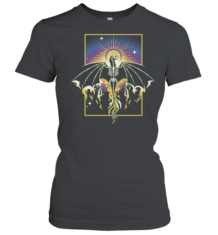 Undead Skeleton Dragon Phoenix Fire Spiritual Celestial Celestial Being Women T-Shirt