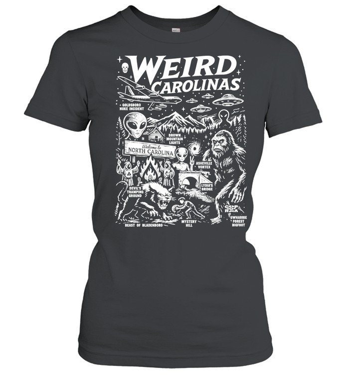 Weird Carolinas North Carolina Cryptids and Folklore Women T-Shirt