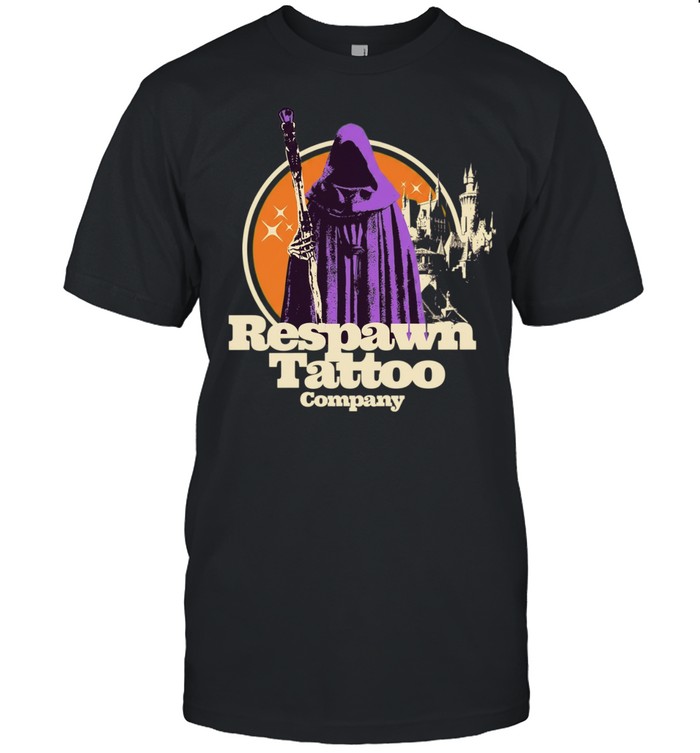 Wizard Respawn Tattoo Company Grim Reaper Castle Unisex T-Shirt