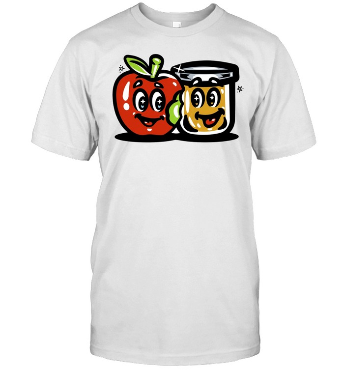 Apple and Jam Jar Friends cute fruit cartoon food Unisex T-Shirt