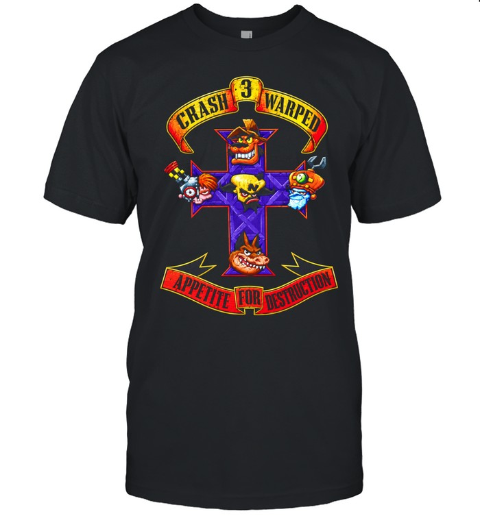 Crash Bandicoot Appetite For Destruction purple cross with five cartoon Unisex T-Shirt